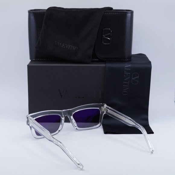 Valentino V-SHARP VLS-134C Rectangle Sunglasses - Transparent\Grey - Picture 10 of 10